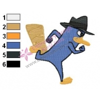Agent Running Phineas and Ferb Embroidery Design